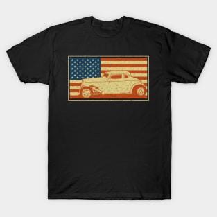 Hot Rod Coupe American Flag T-Shirt